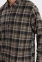 Regular fit comfortable cut buttoned collar long sleeve checkered cotton khaki men's shirt - 8