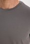 Men's slim fit cotton soft touch stretchy fabric basic grey crew neck t-shirt - 4