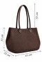 Women's Brown Hand-Knitted Leather Handle Large Size Daily Shoulder and Shoulder Bag - 3