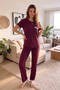 Plum Dublin Short Sleeve Lace Women's Pajamas Set - 6