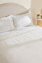 Lumi 80 Thread 100% Cotton Satin Guipure Double Duvet Cover Set White - 5