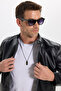 Men's Relax Fit Comfortable Cut, Stand Collar, Leather Look, Lined, Zippered Sleeves, Pockets, Black Coat - 7