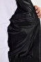 Men's Relax Fit Comfortable Cut, Stand Collar, Leather Look, Lined, Zippered Sleeves, Pockets, Black Coat - 3