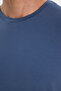Men's Slim Fit Cotton Soft Texture Flexible Fabric Basic Indigo Crew Neck T-Shirt - 4