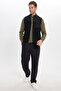 Men's Relax Fit Comfortable Cut Stand Collar Zippered Snap Pocket Adjustable Drawstring Black Fleece Vest - 2