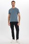 Men's Slim Fit Cotton Soft Texture Flexible Fabric Basic Light Petrol Crew Neck T-Shirt - 3