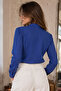 Women's Cobalt Blue Long Sleeve Plain Shirt ARM-18Y001176 - 2