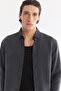 Men's Anthracite Buttoned Collar Soft Touch Striped Comfort Fit Shirt A52Y2022 - 3