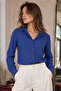 Women's Cobalt Blue Long Sleeve Plain Shirt ARM-18Y001176