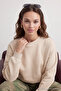 Taş Oversize/Rahat Kesim Basic Bisiklet Yaka Kalın/İçi polarlı Örme Sweatshirt TWOAW24SW00102 - 3