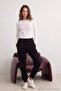Black Thick Inside Fleece Basic Knitted Sweatpants Pants Twoaw22Ea0468 - 3