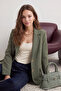 Mint Regular Astarlı Dokuma Blazer Ceket TWOAW23BC00132 - 3