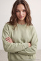 Mint Kalın İçi Polarlı Regular/Normal Kalıp Bisiklet Yaka Basic Örme Sweatshirt TWOAW24SW00101 - 3