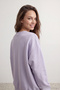 Lila Kalın İçi Polarlı Regular/Normal Kalıp Bisiklet Yaka Basic Örme Sweatshirt TWOAW24SW00101 - 4