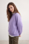 Lila Relaxed/Rahat Kalıp Basic Reglan Kol Bisiklet Yaka Örme Sweatshirt TWOAW24SW00104 - 2