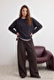 Anthracite Thick Cotton Distressed Effect Relaxed Fit Crew Neck Knitted T-Shirt Twoaw24Ts00006