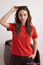 Kırmızı %100 Pamuk Basic Bisiklet Yaka Örme T-Shirt TWOSS23TS00000 - 2