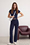 Navy Fitted/Body-Hugging Stretchy Knitted Top and Bottom Set TWOSS25AU00053 - 2