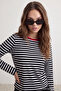 Siyah Çizgili Relaxed Kalıp Basic Bisiklet Yaka Renkli Ribanalı Örme T-Shirt TWOAW23TS00026 - 3