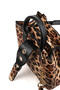 Women's Box Leopard Patterned Faux Leather Removable Strap Snap Fastener Zipper Closure Hand and Shoulder Bag - 6