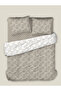 Gingko duvet cover set, beige, 200x220 cm