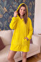 Yellow Hooded Full Plush Oversize Sweat Poncho Pajamas - 3