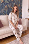 Beige Teddy Print Bamboo Short Sleeve Women's Pajamas Set - 5