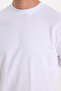 Men's Loose Fit Comfortable Cut 100% Cotton Short Sleeve White Crew Neck T-Shirt - 6