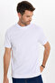 Men's Loose Fit Comfortable Cut 100% Cotton Short Sleeve White Crew Neck T-Shirt - 4