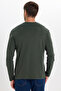 Unisex Relax Fit Comfortable Cut 100% Cotton Long Sleeve Crew Neck Green Basic Sweatshirt - 8