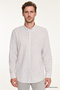 Men's Grey-White 100% Cotton Comfort Fit Relaxed Cut Button-Down Collar Striped Shirt - 3
