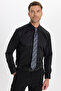 Men's Regular Fit Comfortable Cut Black Non-Iron Cotton Shirt