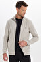 Men's slim fit cotton full-zip double pocket stand collar stone wash sweatshirt cardigan - 5