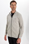 Men's slim fit cotton full-zip double pocket stand collar stone wash sweatshirt cardigan - 7