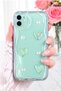 iPhone 11 Case 3D Heart and Pearl Design Patterned Camera Protected Transparent Silicone Cover