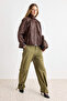 Brown Oversize Soft Faux Leather Coat Twoaw27Mo00065 - 2
