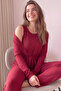 Burgundy Dublin Women's Pajama Set with Robe