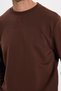 Unisex Relax Fit Comfortable Cut 100% Cotton 3 Thread Basic Brown Crew Neck Sweatshirt - 6