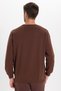 Unisex Relax Fit Comfortable Cut 100% Cotton 3 Thread Basic Brown Crew Neck Sweatshirt - 7