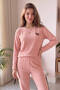 طقم بيجاما نسائي محبوك بأكمام طويلة، بنقشة Powder Fox، Seoul Knit - 5