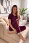 Plum Dublin Short Sleeve Lace Women's Pajamas Set - 4