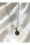 Dark Blue Steel Necklace with Planet and Star Figures - 2