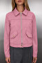 Pembe Fitted Kalıp Süet İnce Ceket Mont TWOAW26MO00016 - 3
