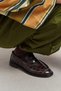 Vega Brown Waterway Crocodile Leather Penny Band Detail Flat Sole Women's Loafer - 8