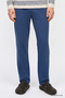 Men's Indigo-Ecru 2-Piece Soft Textured 100% Cotton Standard Fit Crew Neck Side Pocket Striped Pajamas - 6