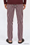 Men's Burgundy 2-Piece 100% Cotton Soft Textured Striped Pajama Set with Side Pockets Groom's Trunk Suit Dowry Set - 4