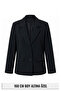 Petite Antrasit Çizgili Blazer Ceket TWOAW27BC00068