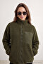 Winter Essentials Haki Kalın Polar Fermuarlı Uzun Kol Cepli Örme Hırka/Sweatshirt TWOAW24SW00071