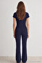 Navy Fitted/Body-Hugging Stretchy Knitted Top and Bottom Set TWOSS25AU00053 - 4