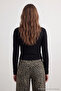 Siyah-Antrasit İkili Paket Crop/Kısa Fitted/Vücuda Oturan Örme Bluz TWOAW25BZ00061 - 6